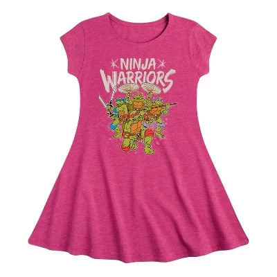 Платье Leo and Brothers Ninja Warriors Fit & Flair с коротким рукавом и графичным принтом цвета Хизер фуксия