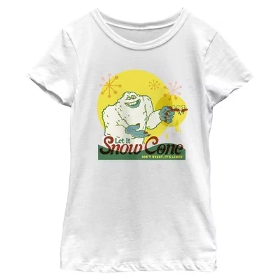 Футболка Girls Monsters Inc Let It Snow Cone It's Lemon белая