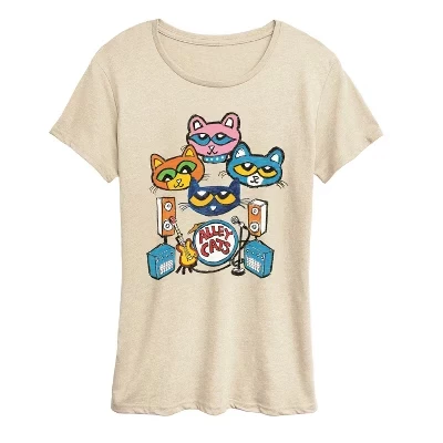Женская футболка с коротким рукавом и рисунком кота Пита - Alley Cats Heads.