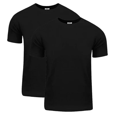 Мужская хлопковая футболка Active Comfort с коротким рукавом и круглым вырезом из 2 упаковок черного цвета