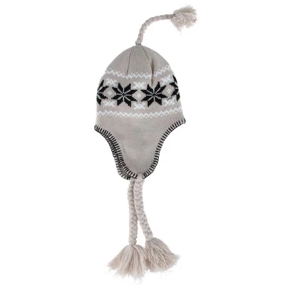 Женская зимняя шапка-авиатор Polar Wear в виде снежинки белого цвета