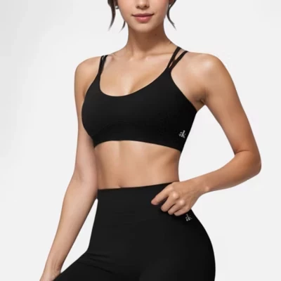 Женский топ Anna-Kaci Active, двойные бретели, черный