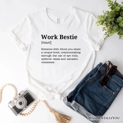 Футболка Work Bestie Definition, забавная футболка для лучших друзей в офисе| natural