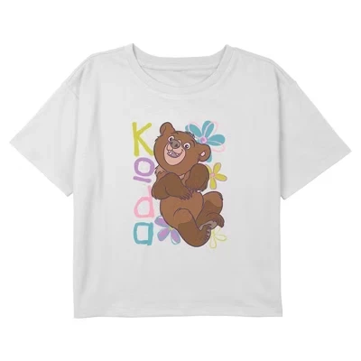 Укороченная футболка с рисунком Girl's Flower Power Koda Graphic белого цвета