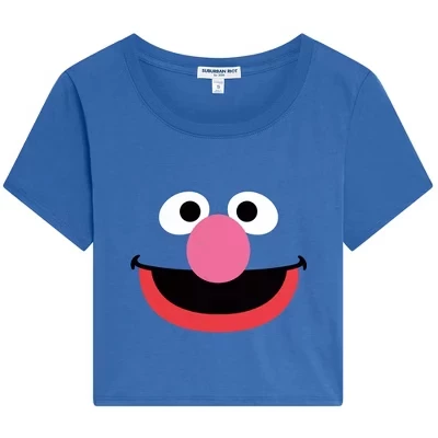 Женский укороченный топ Grover Face Dylan с коротким рукавом royal