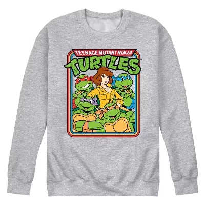 Мужской свитшот Teenage Mutant Ninja Turtles с принтом, серый меланж