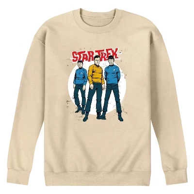 Мужская флисовая толстовка Galaxy Captain Kirk Spock Crew с графическим рисунком кремового цвета