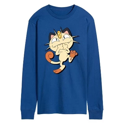 Мужской лонгслив Pokemon Meowth Shadow, королевский синий