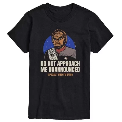 Мужская футболка Worf Do Not Approach Me с коротким рукавом и графическим рисунком, черная