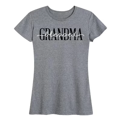 Женская футболка Instant Message «Blessed Grandma», меланжево-серая