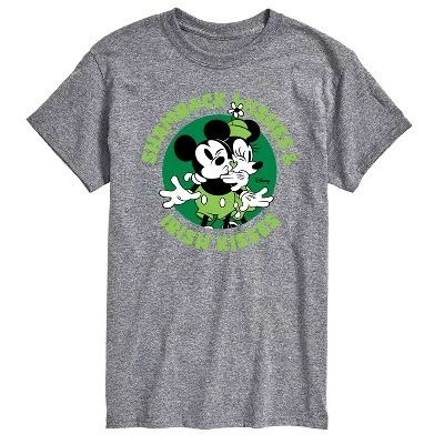 Мужская футболка с коротким рукавом Athletic heather с графическим принтом Shamrock Wishes Irish Kisses