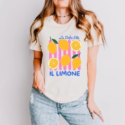 Кремовая футболка с коротким рукавом La Dolce Vita Lemons