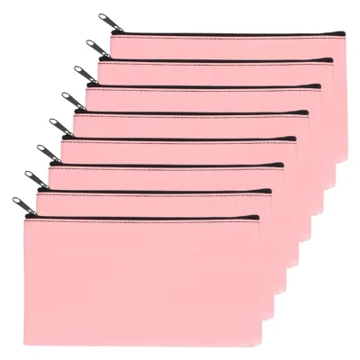 Сумка для депозита Unique Bargains из ПУ 11″×6″, розовая, 8 шт.