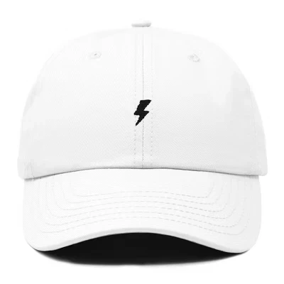 Lil Bolt Вышитая хлопчатобумажная летняя уличная бейсболка Dad Hat мужская белая