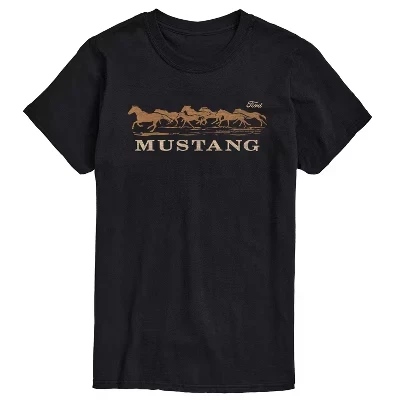 Мужская футболка Mustang Running Horses с коротким рукавом и графическим рисунком, черная
