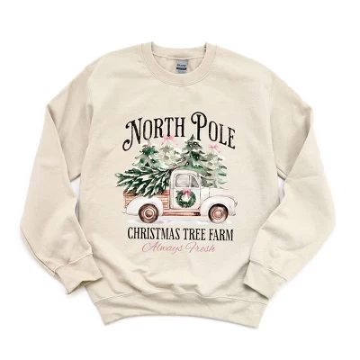 Женская толстовка с рисунком North Pole Tree Farm dust