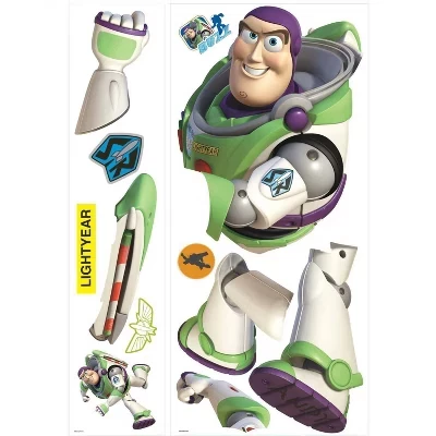 Наклейка на стену Toy Story Buzz Giant Peel and Stick для детей: Виниловая самоклеящаяся, синяя, 12 штук, Декор для детской комнаты