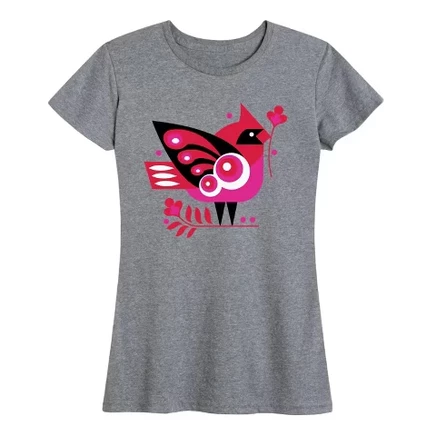 Женская футболка Scandenavian Cardinal с коротким рукавом и графическим рисунком heather grey
