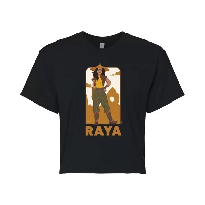Женская укороченная футболка с графическим рисунком Raya Full Body Portrait, черная