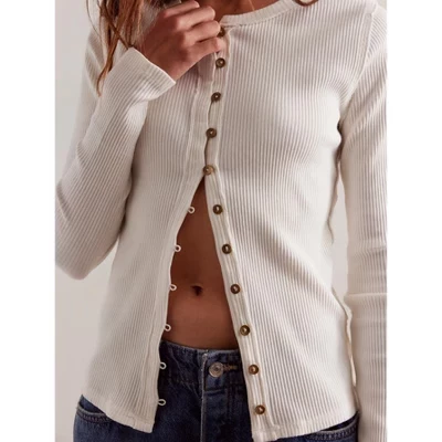 Женский кардиган Yesfashion в рубчик, белый