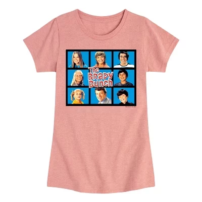 Футболка для девочек The Brady Bunch Squares, розовая