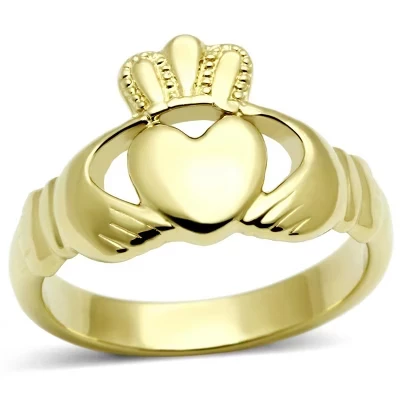 Женское кольцо Claddagh из нержавеющей стали с сердечком и короной в виде стрелок, полированное серебро, Ирландский символ, золото 5-10 размера