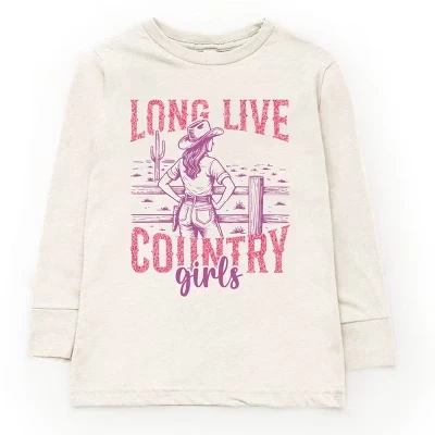 Да здравствует блеск Country Girls - Молодежная футболка с длинным рукавом и графическим принтом natural