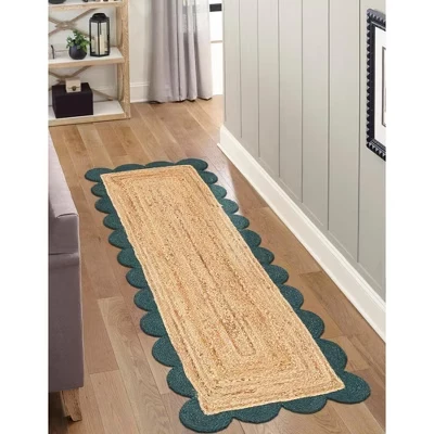 Плетеный джутовый коврик из коллекции Scallop - Однотонный