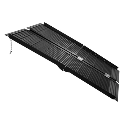 Portable Wheelchair Ramp, Non-Slip Aluminum Handicap Ramp for Wheelchairs, Home Steps, Threshold, Doorways, Stairs, Weight Capacity 800Lb, Black black