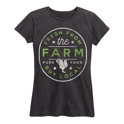Women's -  - Fresh From the Farm Buy Local Short Sleeve Graphic T-Shirt heather charcoal