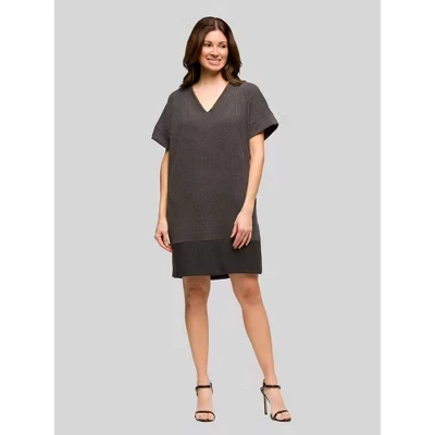 Женское платье-футболка 24seven Comfort Apparel с карманами, черное