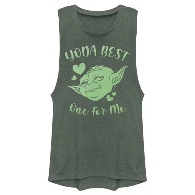 Женская майка STAR WARS с принтом «Yoda Best One For Me», зеленая