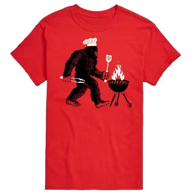 Мужская футболка Bigfoot Grill с коротким рукавом и графическим рисунком, красная