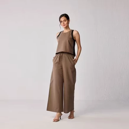 Женские широкие брюки Reistor с кулиской, коричневые