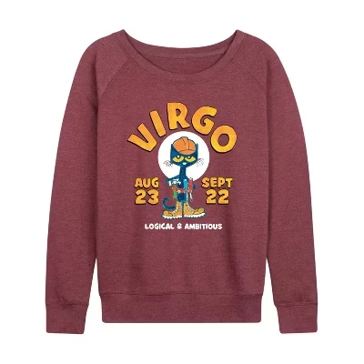 Женская легкая махровая рубашка Virgo с широким вырезом и длинным рукавом с графическим рисунком цвета хизер бордовый