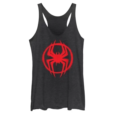 Женское чудо: : На майке с надписью Spider-Verse в виде граффити с красным логотипом Racerback