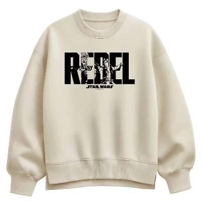 Женская флисовая толстовка Rebel Oversize Crew кремового цвета