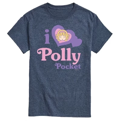Мужская футболка Polly Pocket I Love Polly, голубая меланжевая