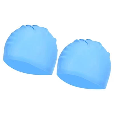 Шапочка Unique Bargains силиконовая 2 шт., голубая
