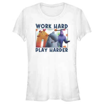 Женская футболка для юниорок Work Hard, Play Harder белого цвета