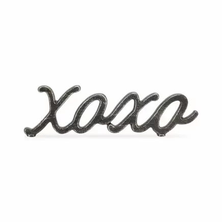 Настольная скульптура XOXO Sentiment размером 3 дюйма из черного чугуна с ручной росписью