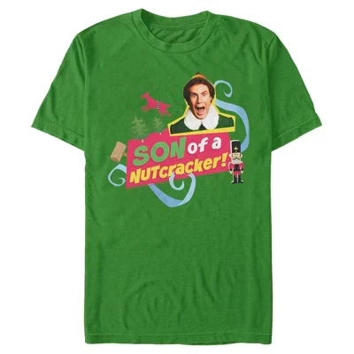 Мужская футболка Elf Buddy Son of a Nutcracker, зеленая