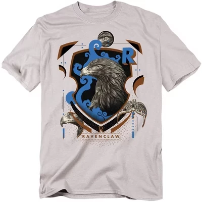 Футболка для взрослых с эмблемой Ravenclaw Magicial Mischief Level Up серебристого цвета