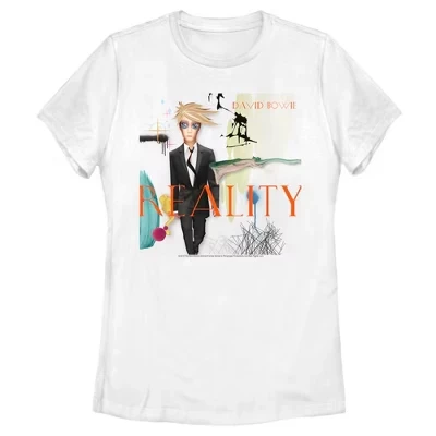 Женская футболка David Bowie с принтом Reality, белая