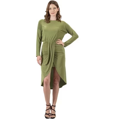 Женское платье 24seven Comfort Apparel до колена, зеленое