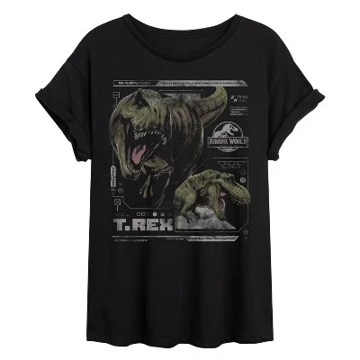 Женская футболка с рисунком Rebirth - T-Rex Digital Profile Оверсайз, черная