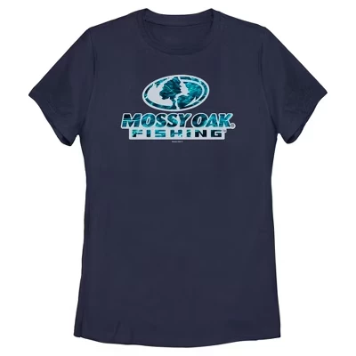 Женская футболка Mossy Oak с логотипом Blue Water, синяя