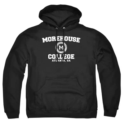 Толстовка с капюшоном для взрослых с официальным логотипом Morehouse College Circle, черная