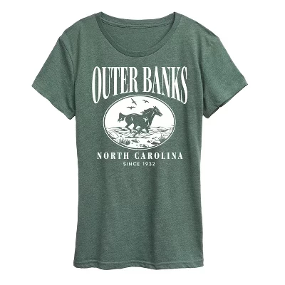 Женская футболка Outer Banks Running Horse с коротким рукавом и графическим рисунком heather juniper