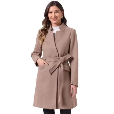 Женское зимнее пальто INSPIRE CHIC с поясом, бежевое
